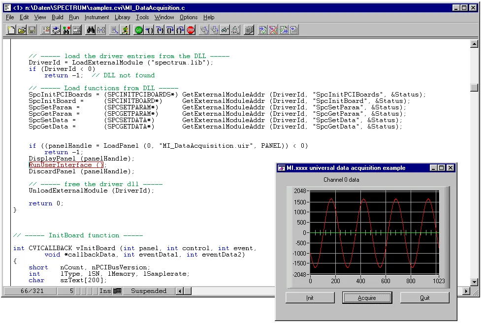 Screenshot of LabWindows program